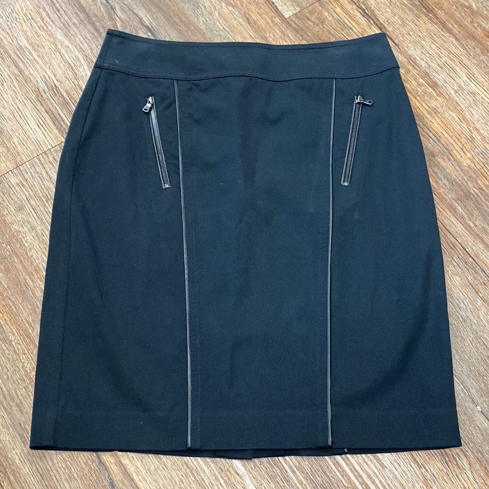Ann Taylor Knee Length Straight Black Skirt